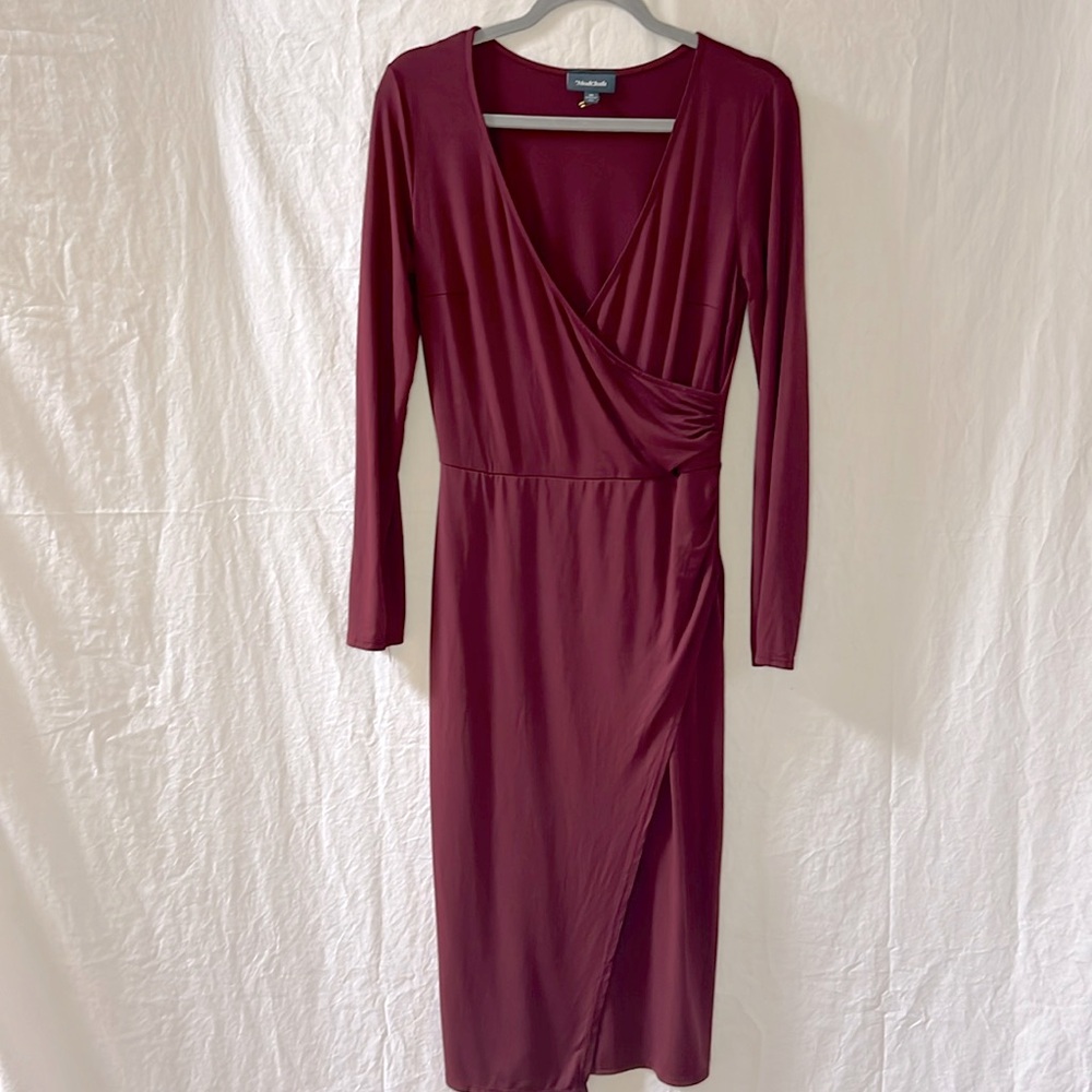 Modcloth Knit on the Town Faux-Wrap Dress - Picture 3 of 10